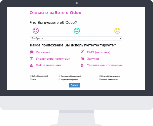 Odoo текст и блок изображение